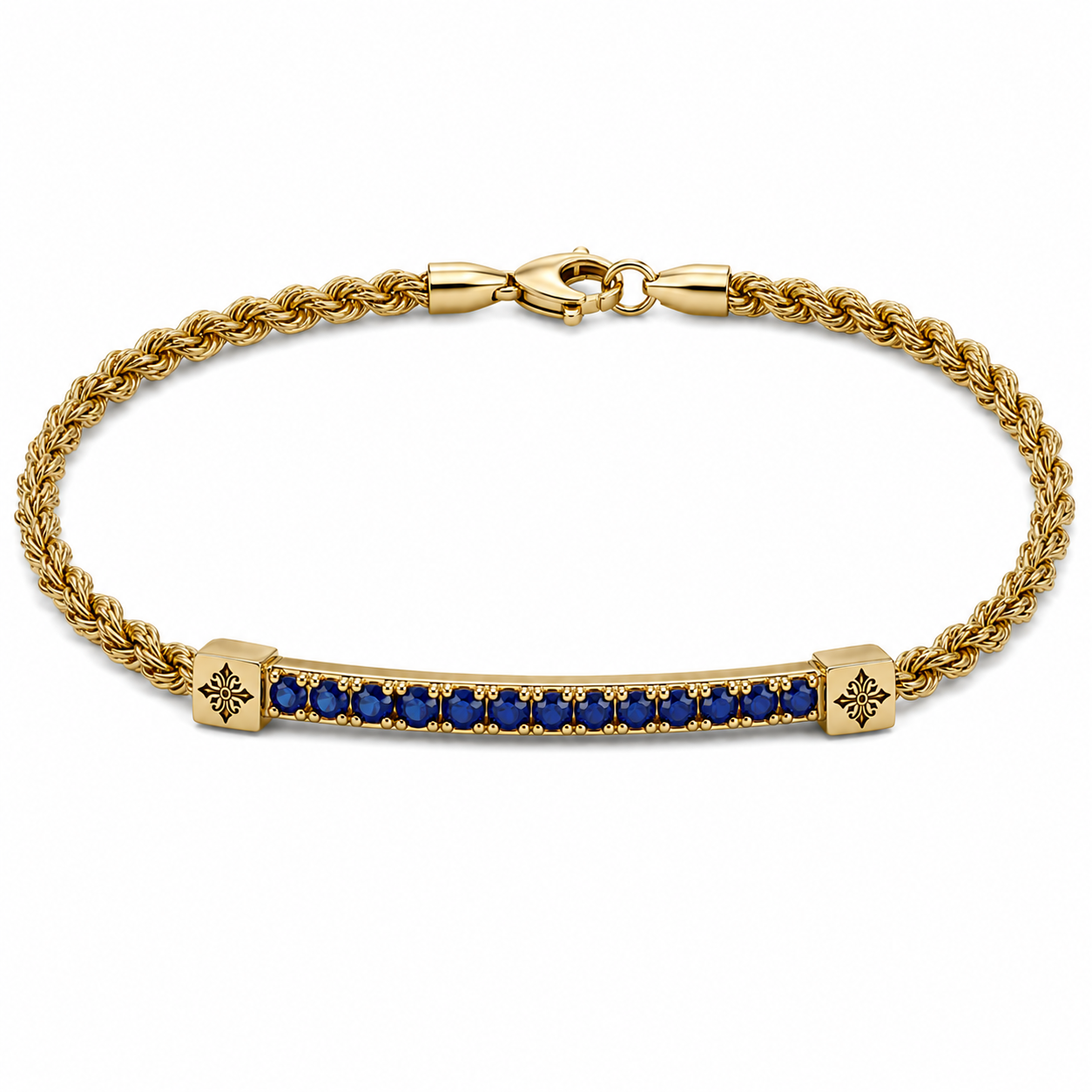 Sapphire Half Tennis Bracelet Yellow Gold
